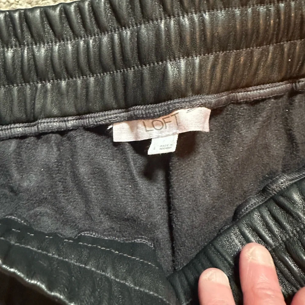 LOFT Black Faux Leather Pants - Picture 3 of 4